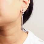 Silver Dangling Chains Earrings