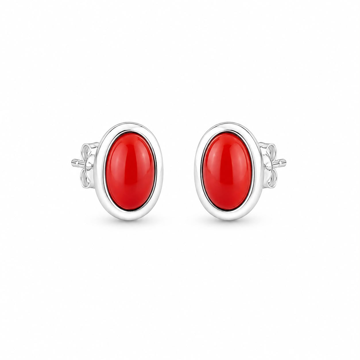 Silver Oval Studs