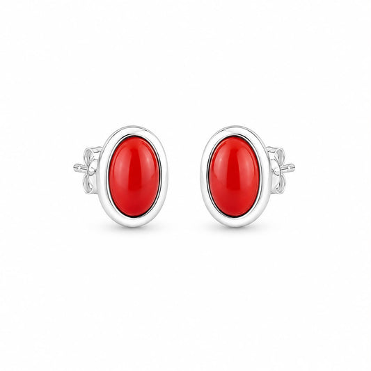 Silver Oval Studs