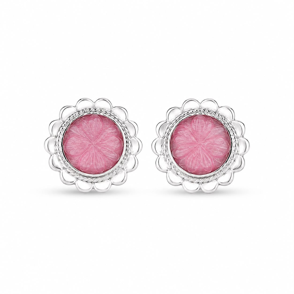 Pink Silver Studs