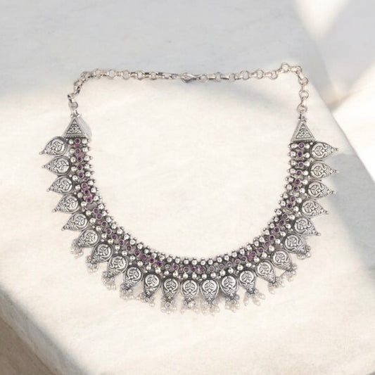 Silver Ethnic Choker