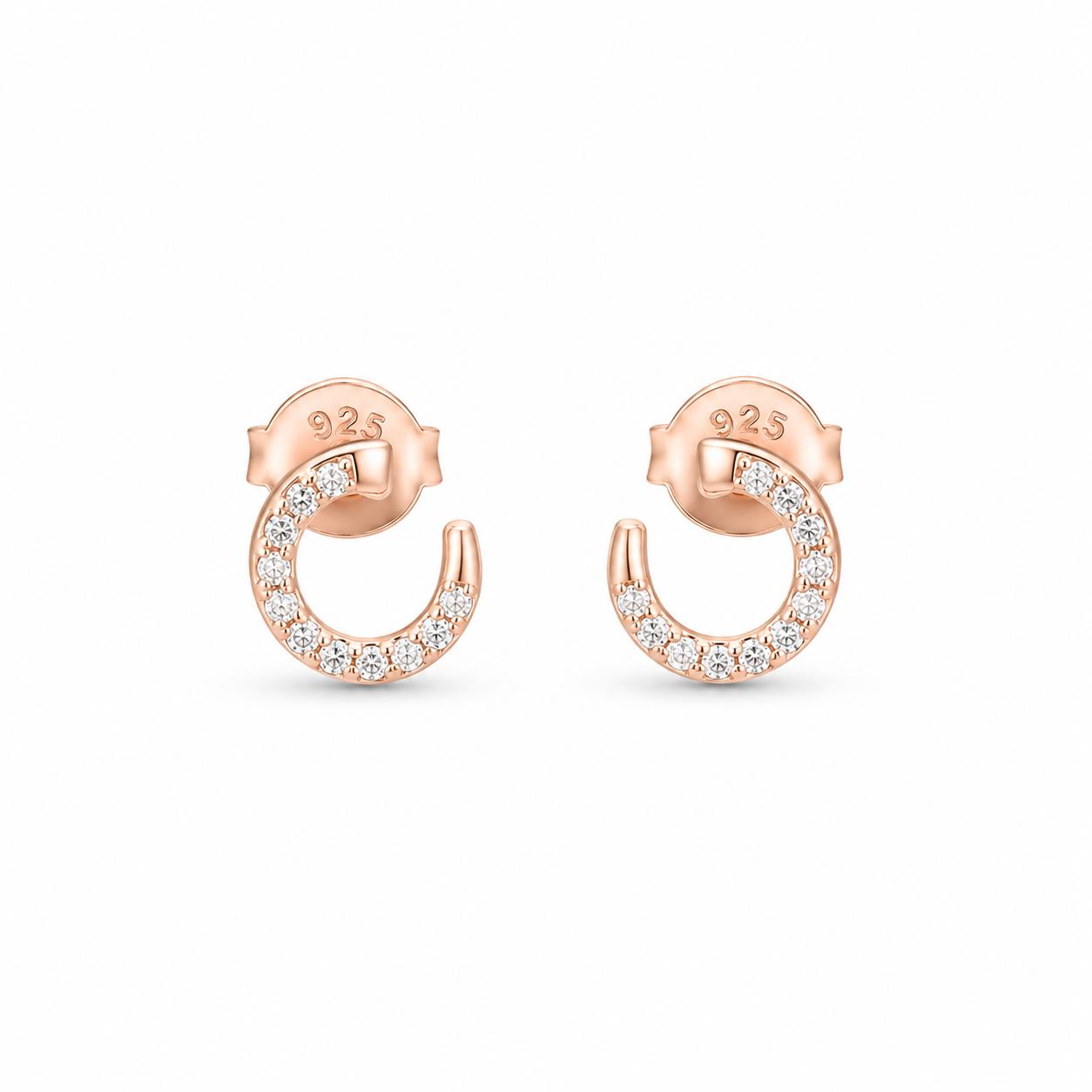 Tinny Rose Gold CZ Earrings