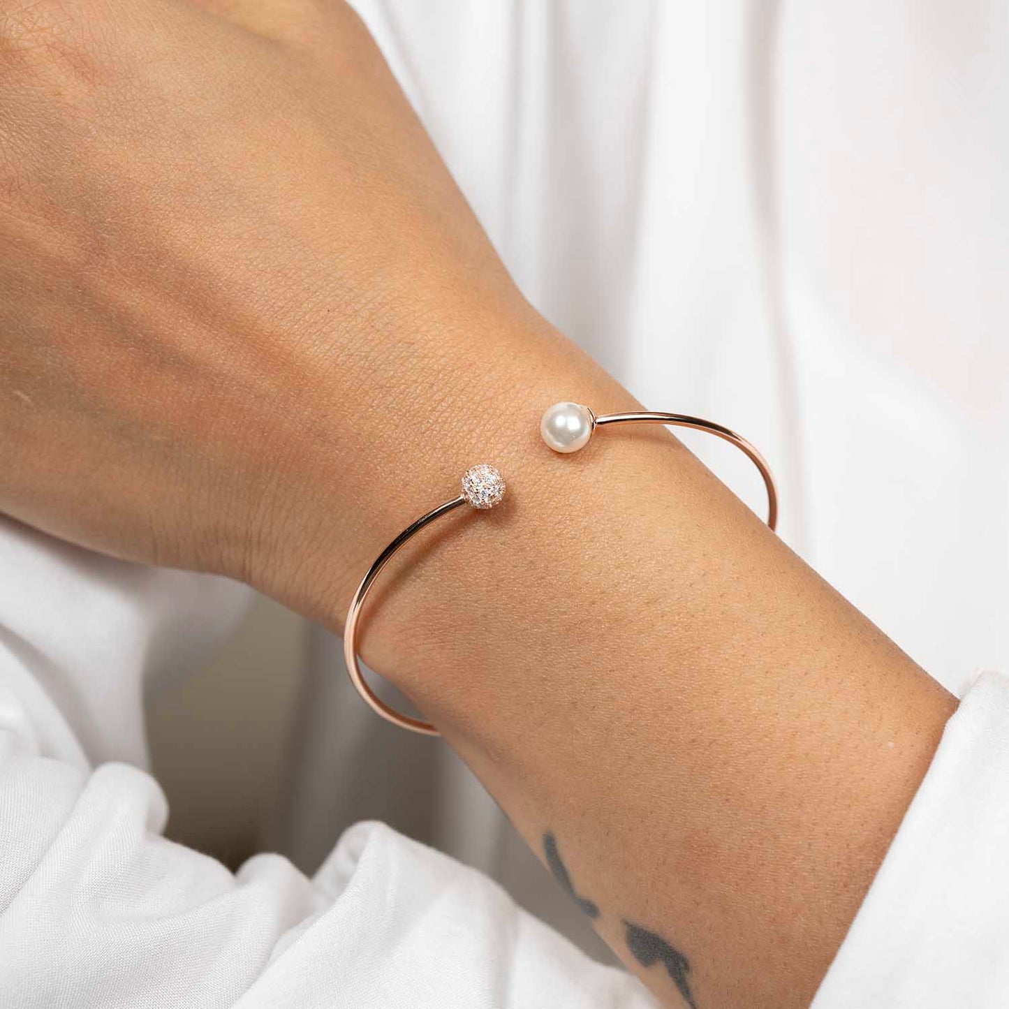 Rose Gold Pearl Cuff