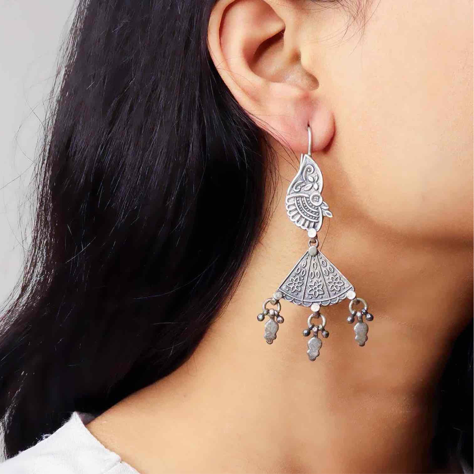 Oxidised Silver Earrings