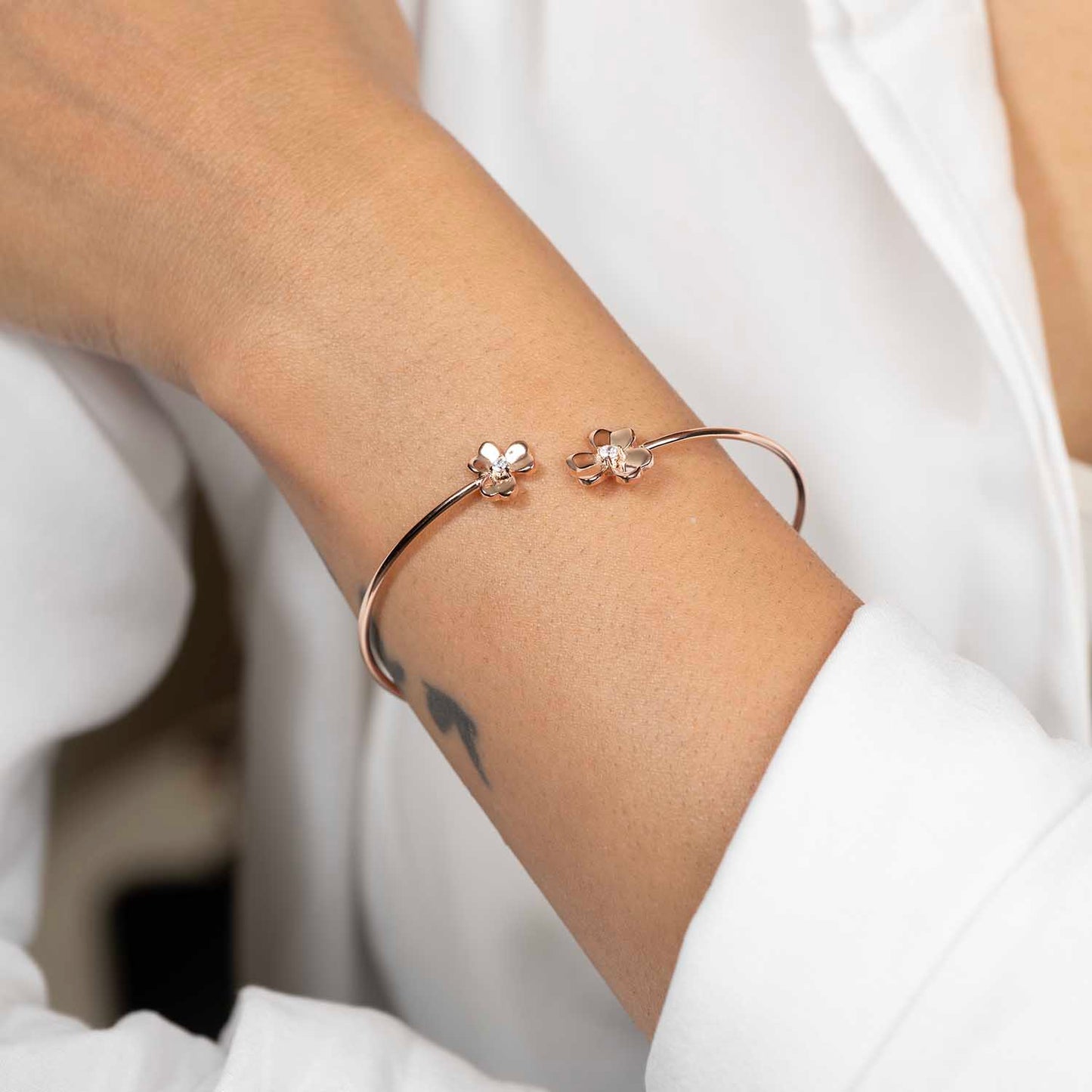 Rose Gold Floral Cuff