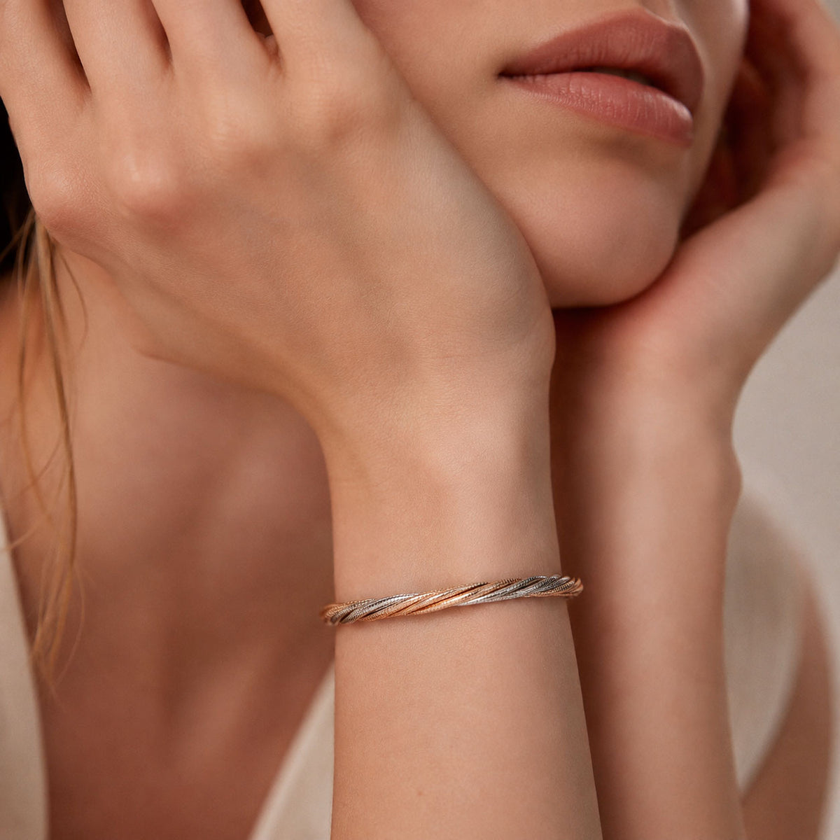 Two Tone Silver Bracelet