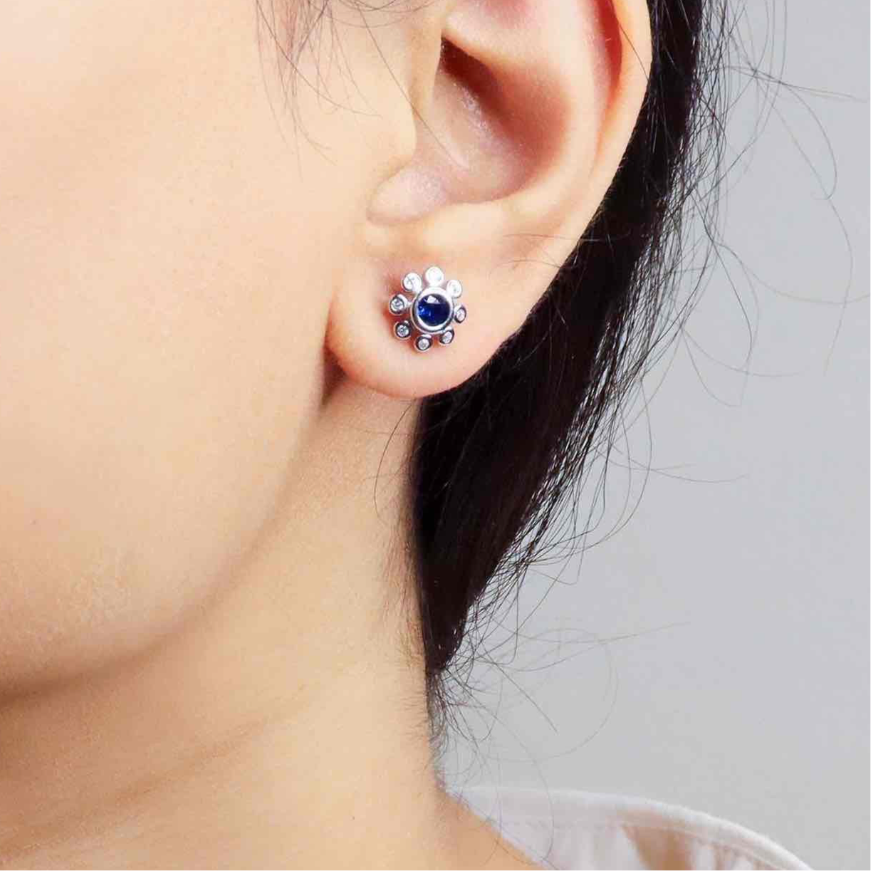 Blue Flower Studs