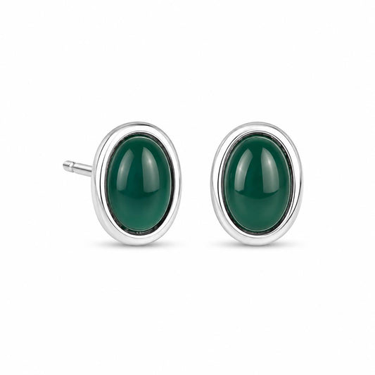 Silver Oval Studs