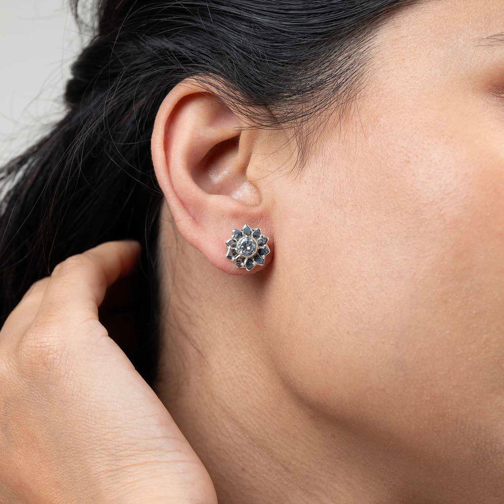 Floral Silver Studs