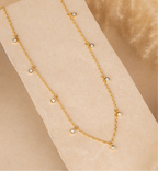 Gold Dangling Stones Chain