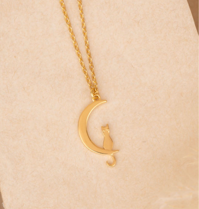Golden Moon & Cat Neck Chain