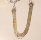Two Tone Chains Silver Necklace