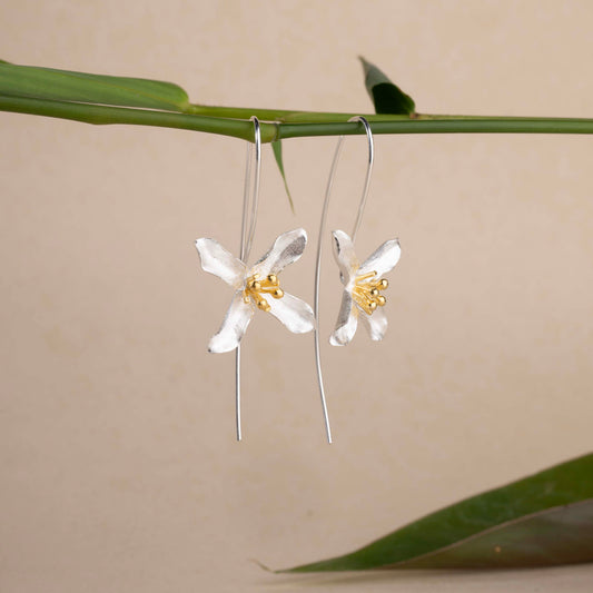 Floral Silver Earrings