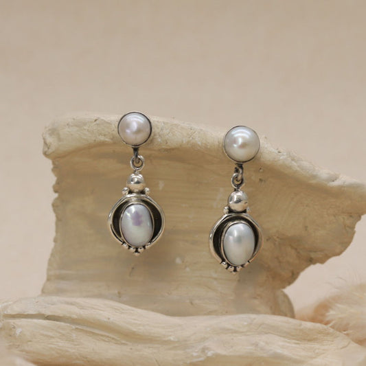 Dangling Pearl Earrings