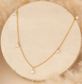 Dangling Pearls Gold Necklace