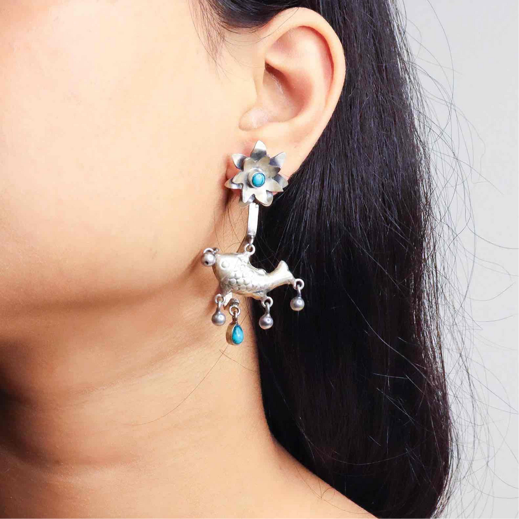 Silver Tribal Earrings