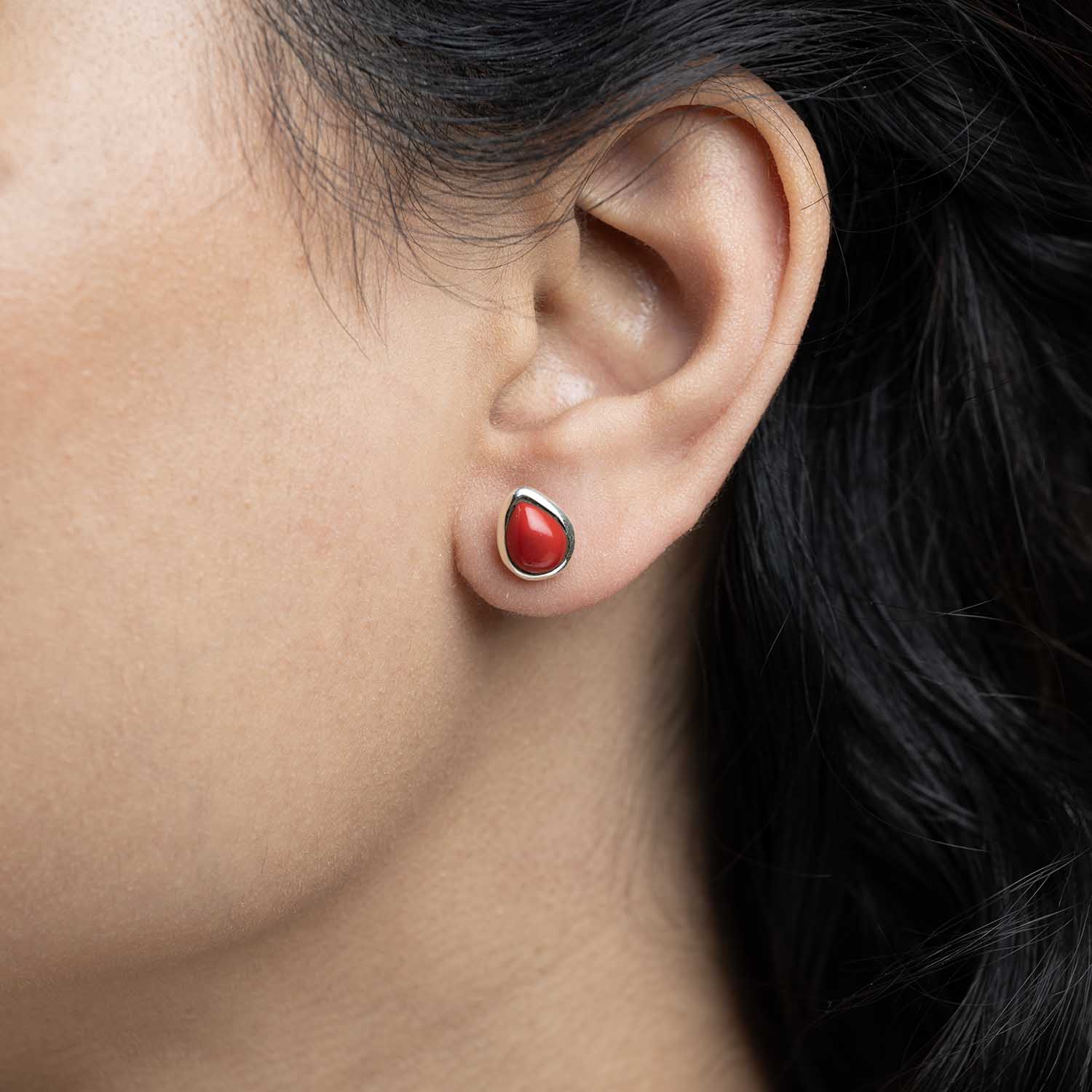Silver Drop Studs