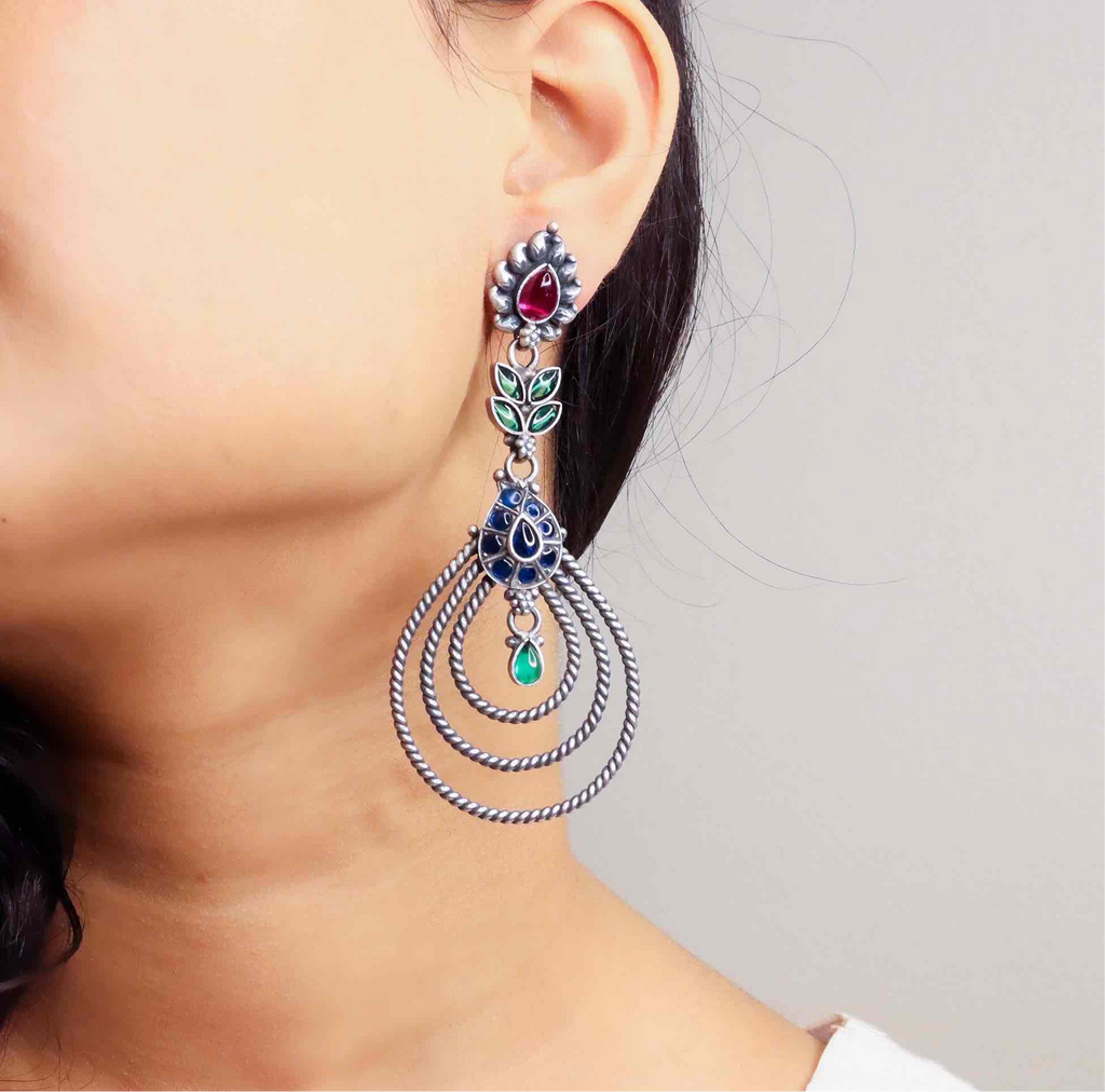 Silver oxidised Earrings