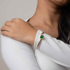 Elegant silver bracelet with a rose gold finish for women, featuring a sleek and sophisticated design, perfect for adding a touch of warmth and luxury to any outfit.

