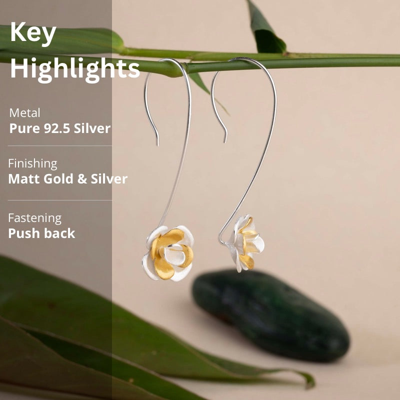 Silver Floral Earrings