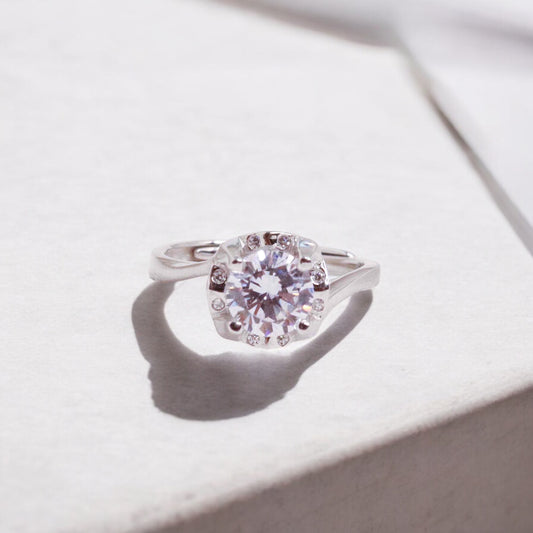 Timeless Elegance: Silver Solitaire Ring