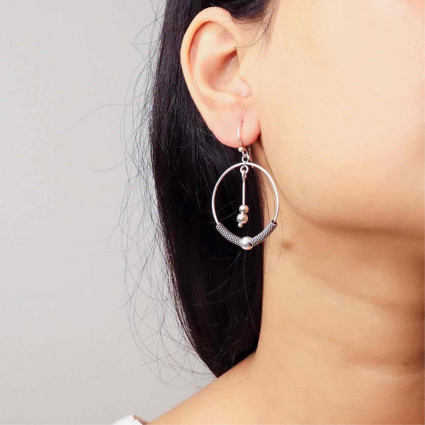 Silver Earrings.