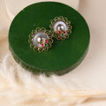 Stunning silver ethnic earrings with intricate detailing, embodying traditional elegance and grace. 

