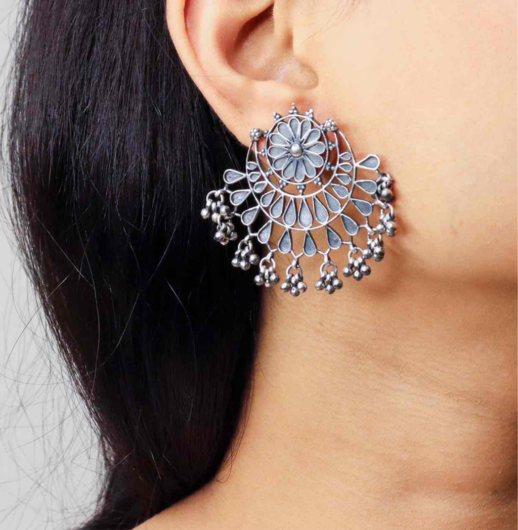 Silver Chandbali