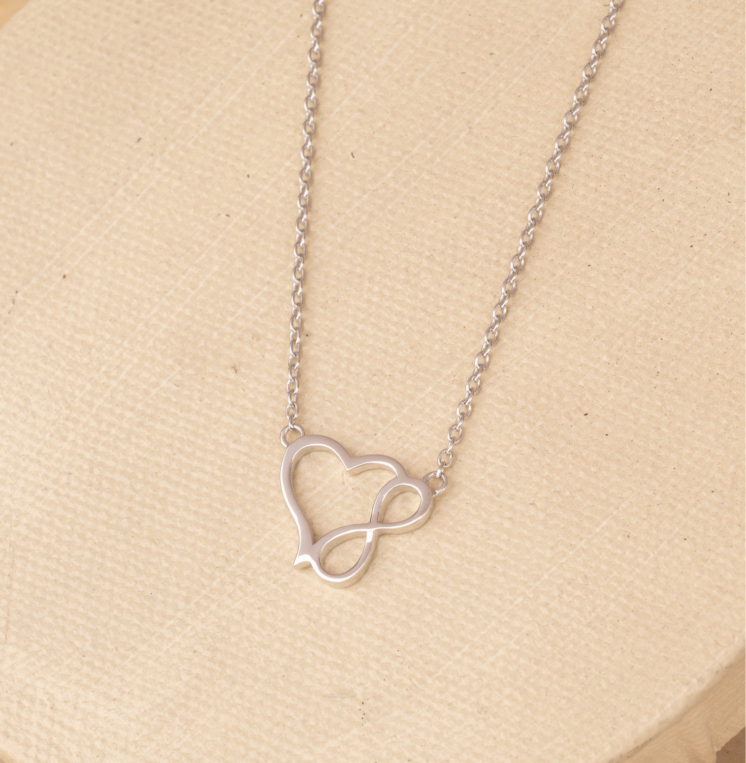 Silver Infinity Heart Neck Chain
