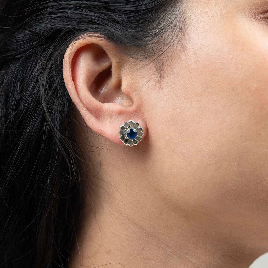 Floral Silver Studs