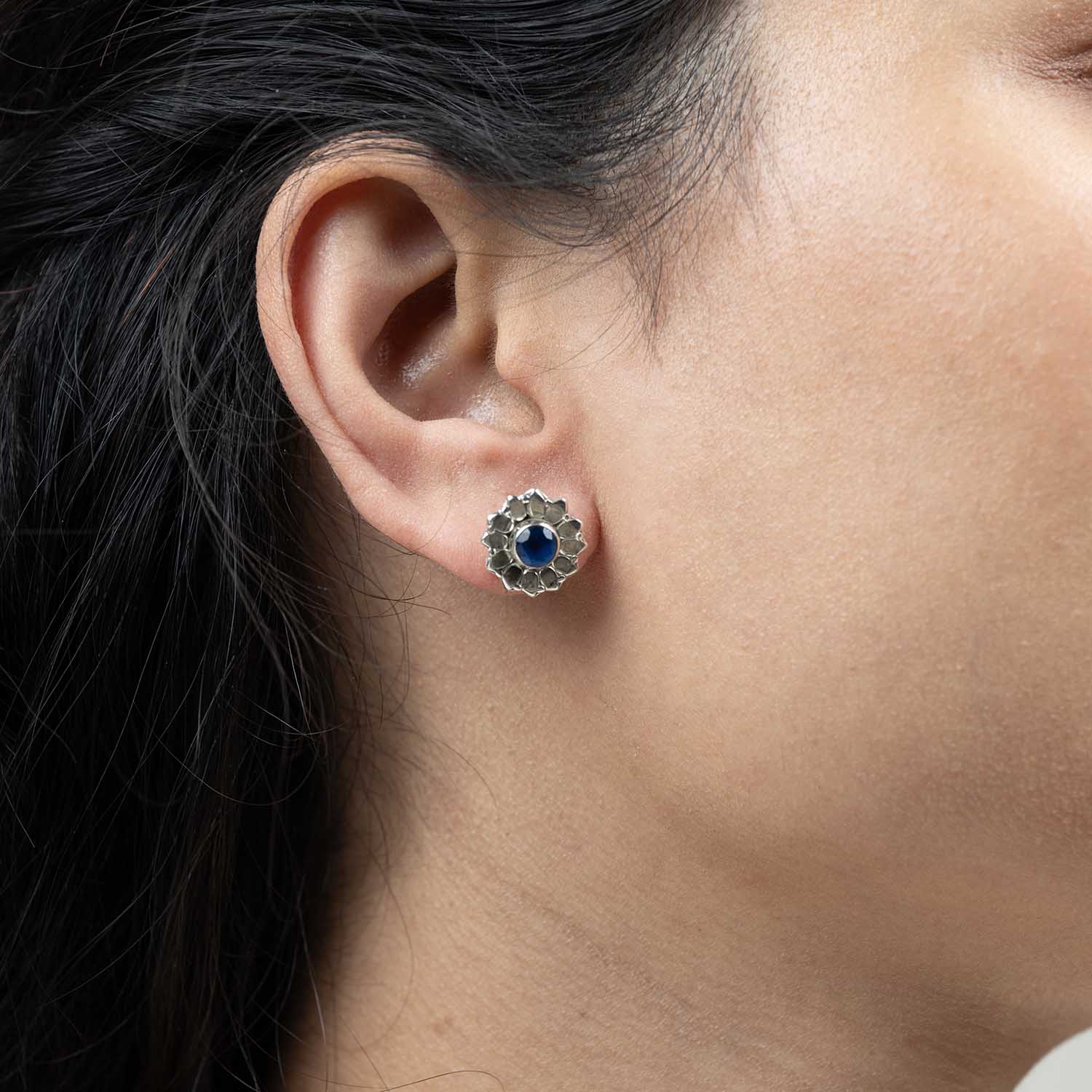 Floral Silver Studs