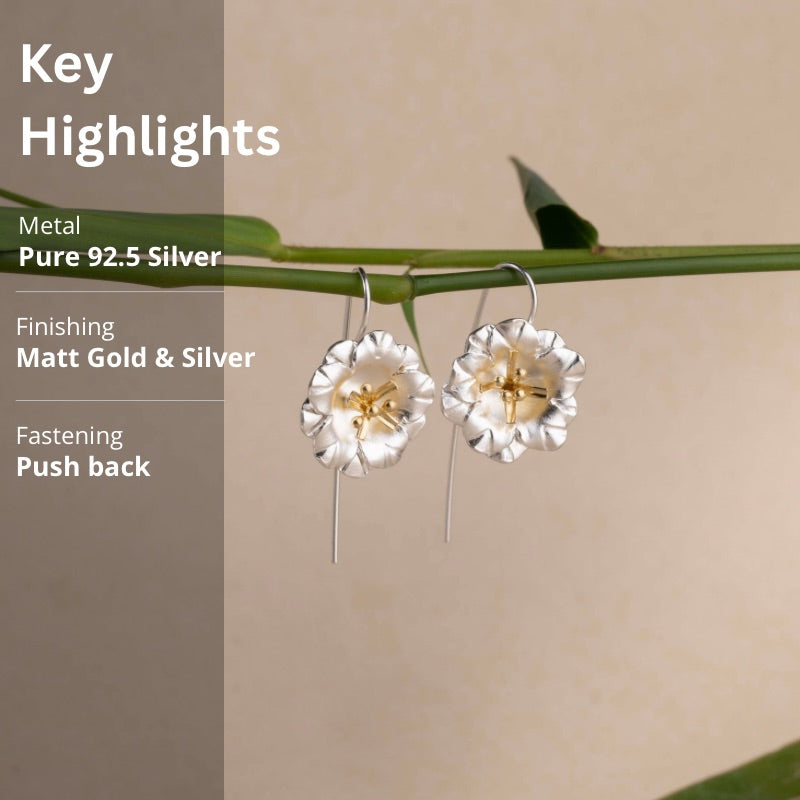 Silver Flower Earrings