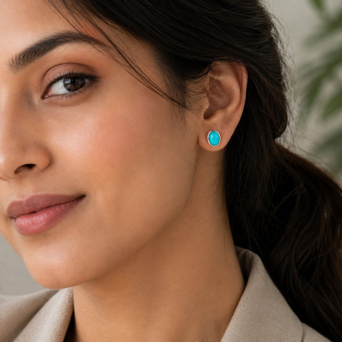 Silver Oval Studs