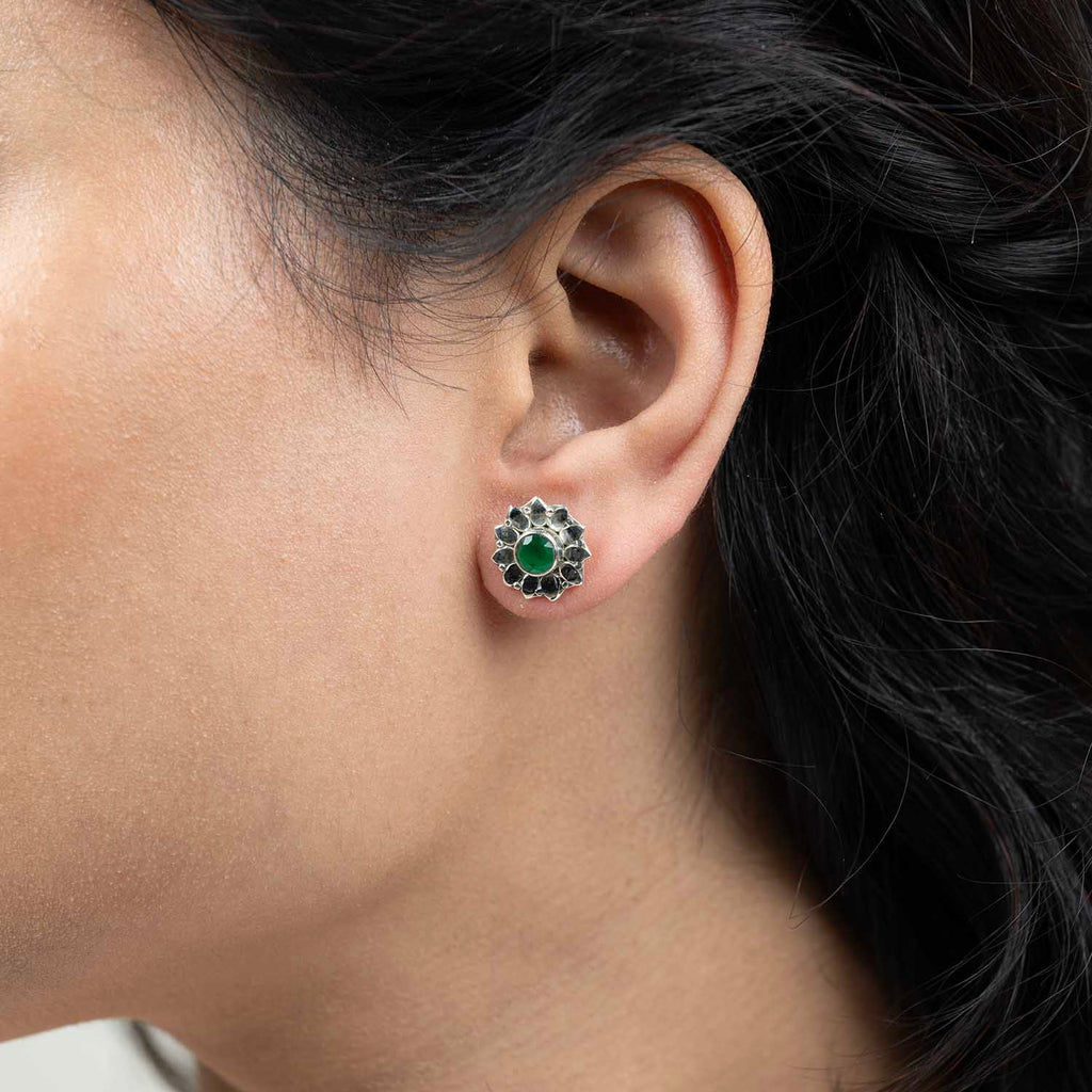 Floral Silver Studs