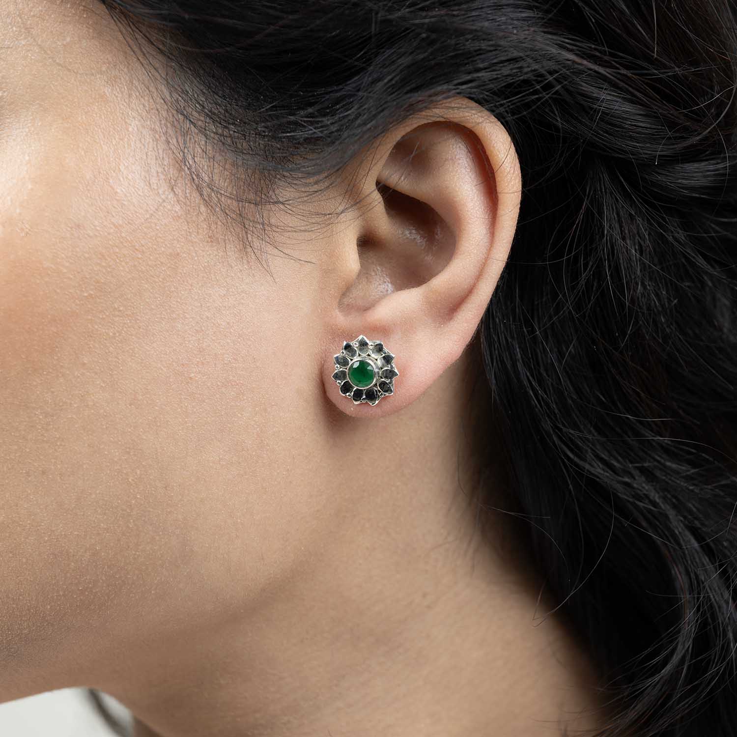 Floral Silver Studs