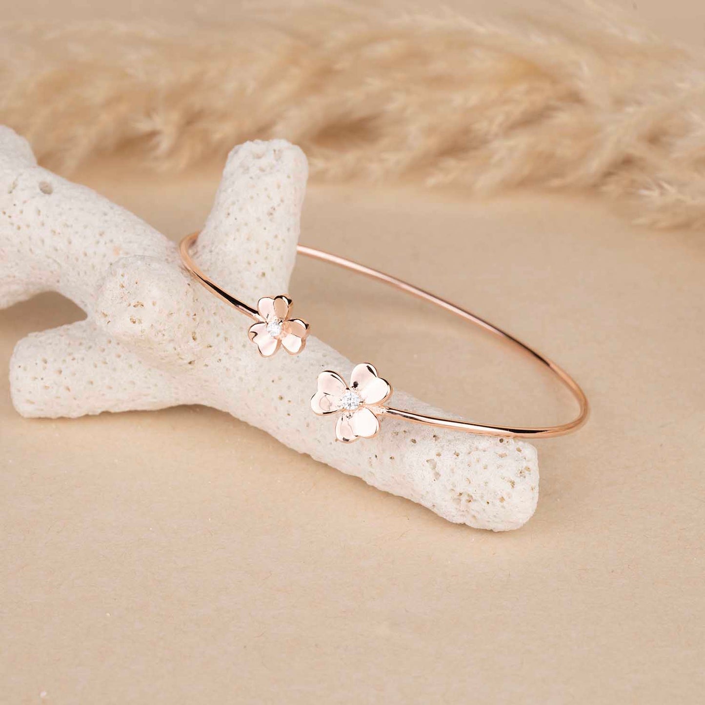 Rose Gold Floral Cuff