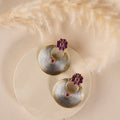 Stunning silver chandbali earrings with intricate detailing, embodying traditional elegance and grace. 