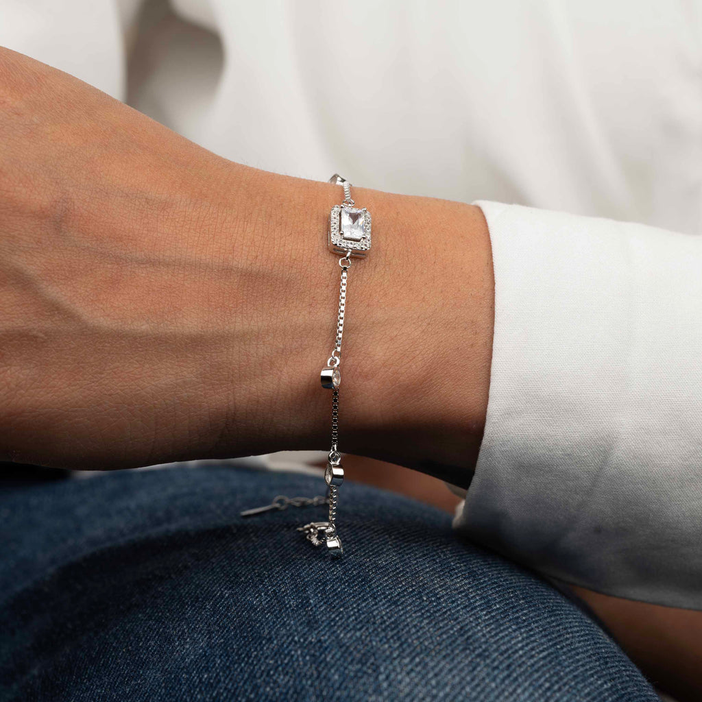 minimalist bracelet
gift for women
lightweight jewellery for women
gift for girlfriend
Sterling silver bracelet
latest bracelet designs for women 
latest bracelet designs for girl
Silver Tokri bracelets
CZ bracelets
cz silver bracelet for women
