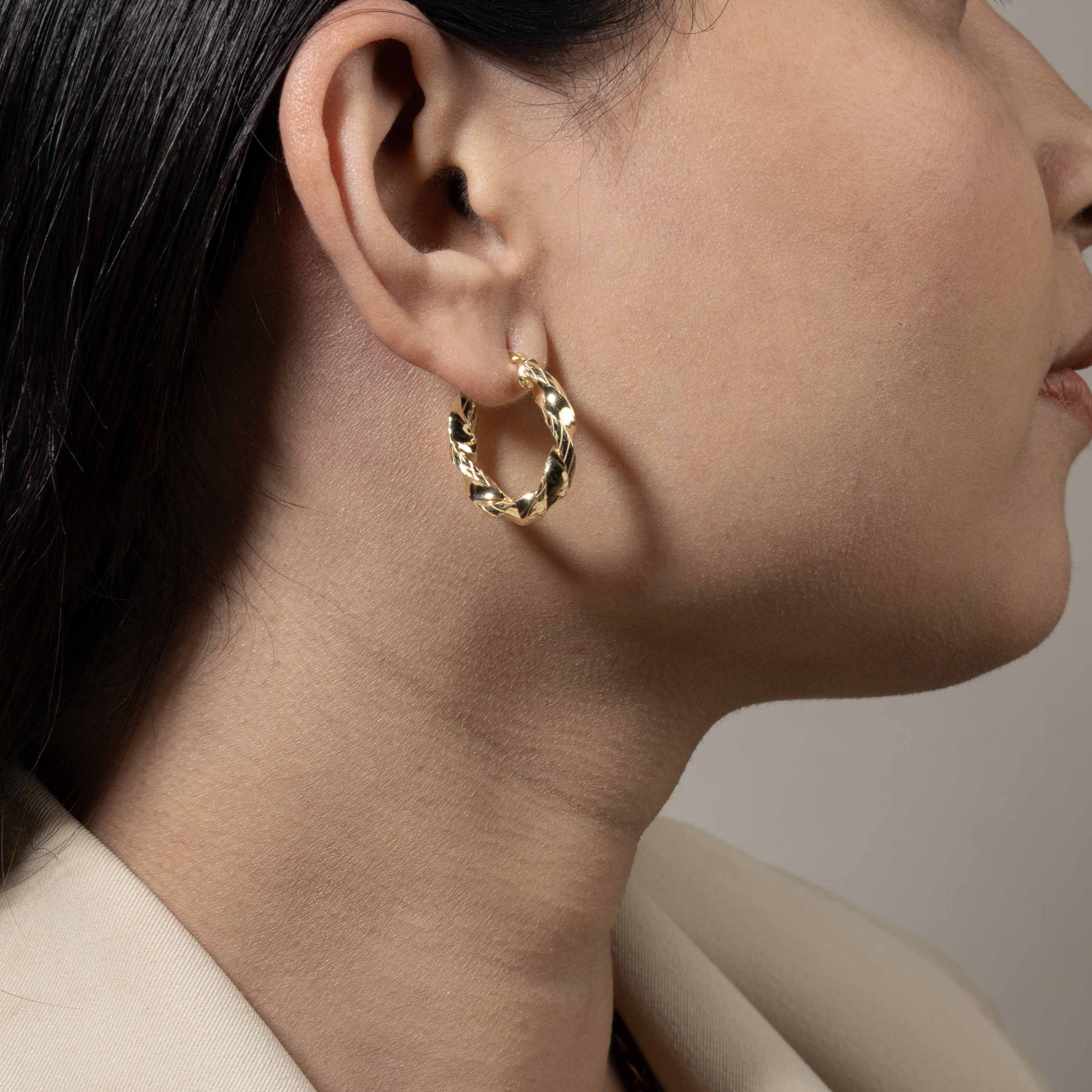 Gold Twisted Hoops