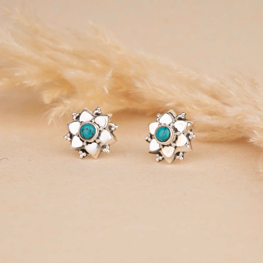 Silver Floral Earrings
