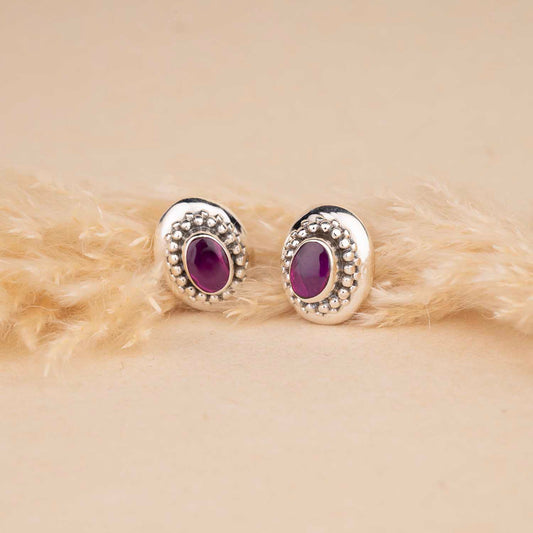 Oval Silver Earrings