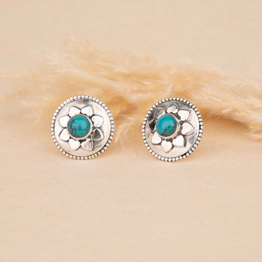 Silver Floral Earrings