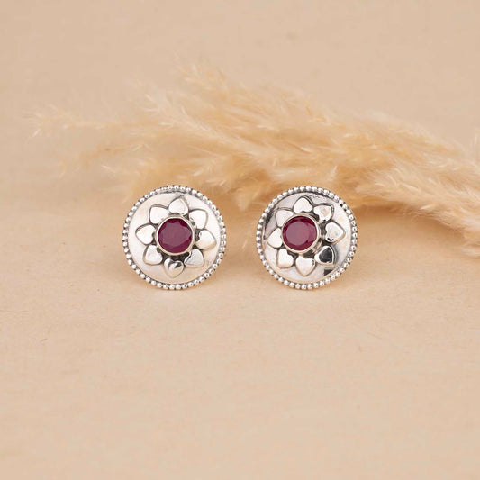 Silver Floral Earrings
