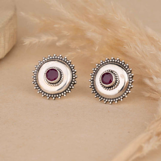 Round Silver Earrings