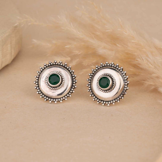 Round Silver Earrings