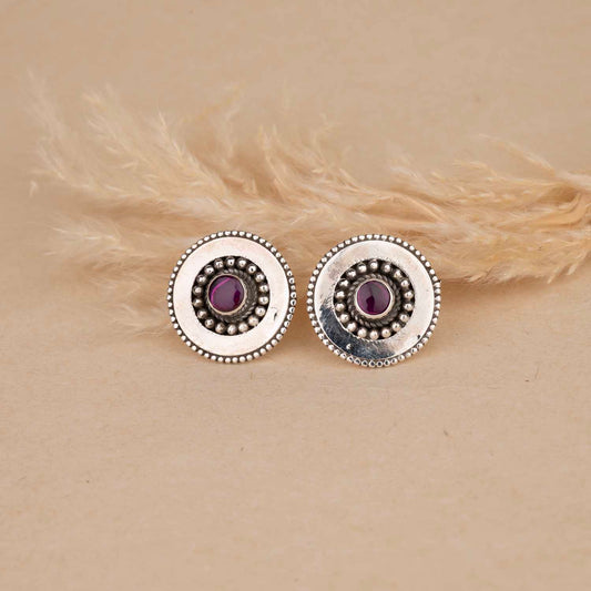 Round Silver Earrings