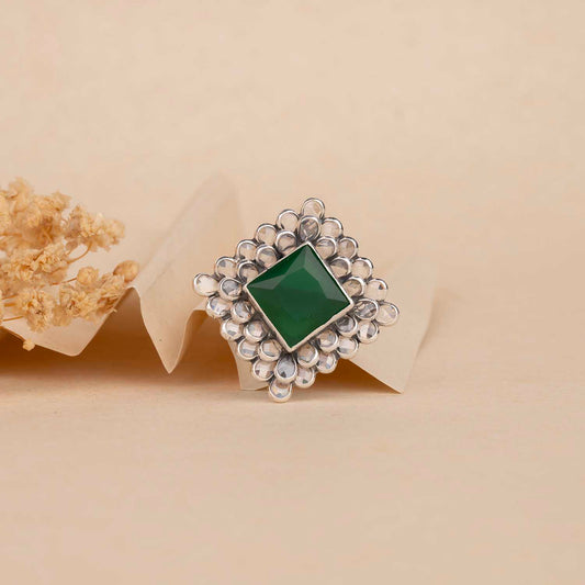Silver Open Polki Ring
