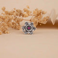 Oxidised Floral Ring