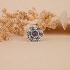 Oxidised Floral Ring