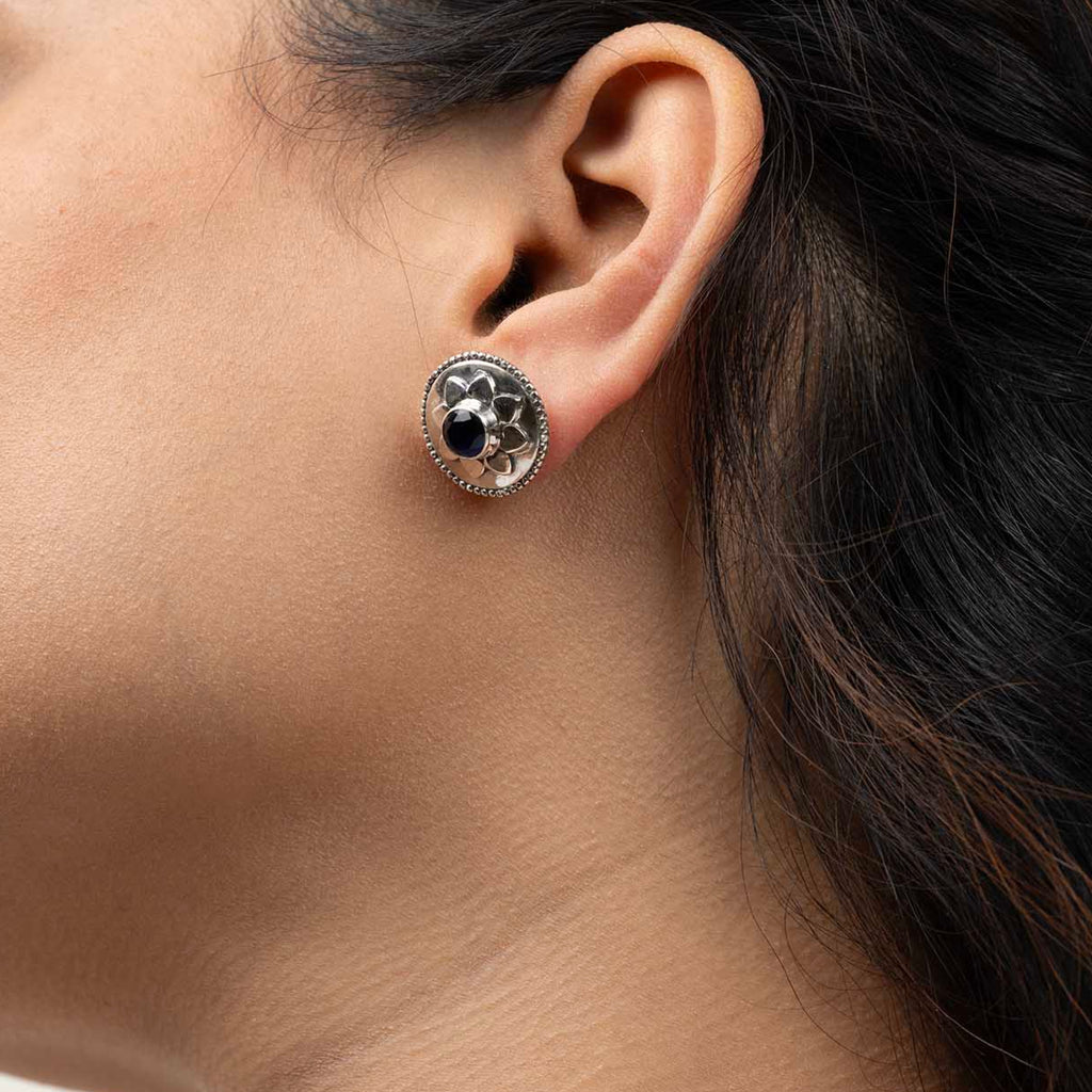 Silver Floral Earrings